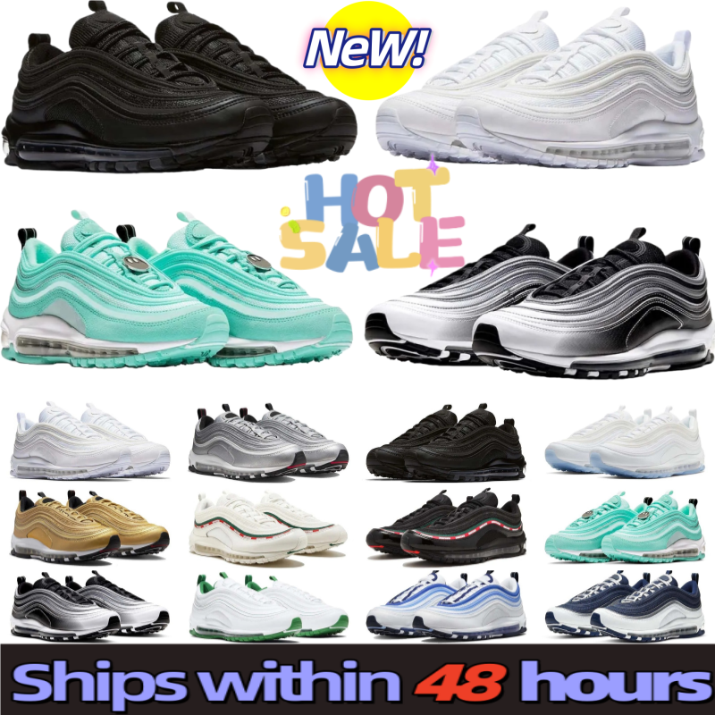 Designer shoes 97 97s men's running shoes sneakers women's outdoor brand casual shoes Air cushion shoes net surface breathable white black 36-46
