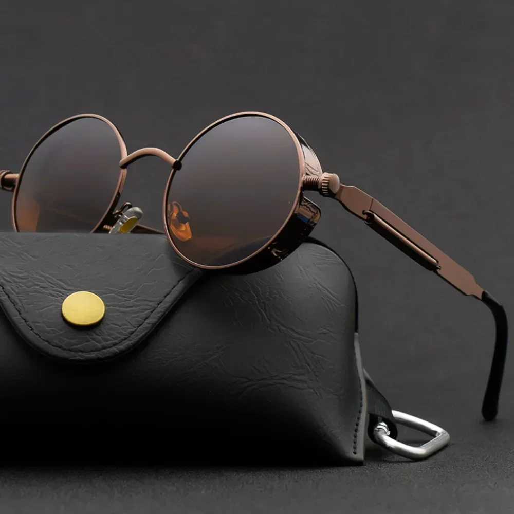 Metal Steampunk Sunglasses Men Women Fashion Round Glasses Brand Drsigner Vintage Sun Glasses High Quality Oculos De Sol UV400C250411