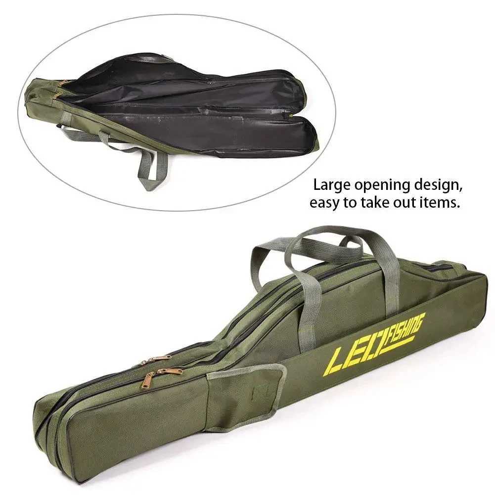 Collapsible Fishing Rod Bags Double Layer Large Capacity 420D Oxford Cloth Sea Fishing Tackle Foldable Package 1m 1.5m Z250411