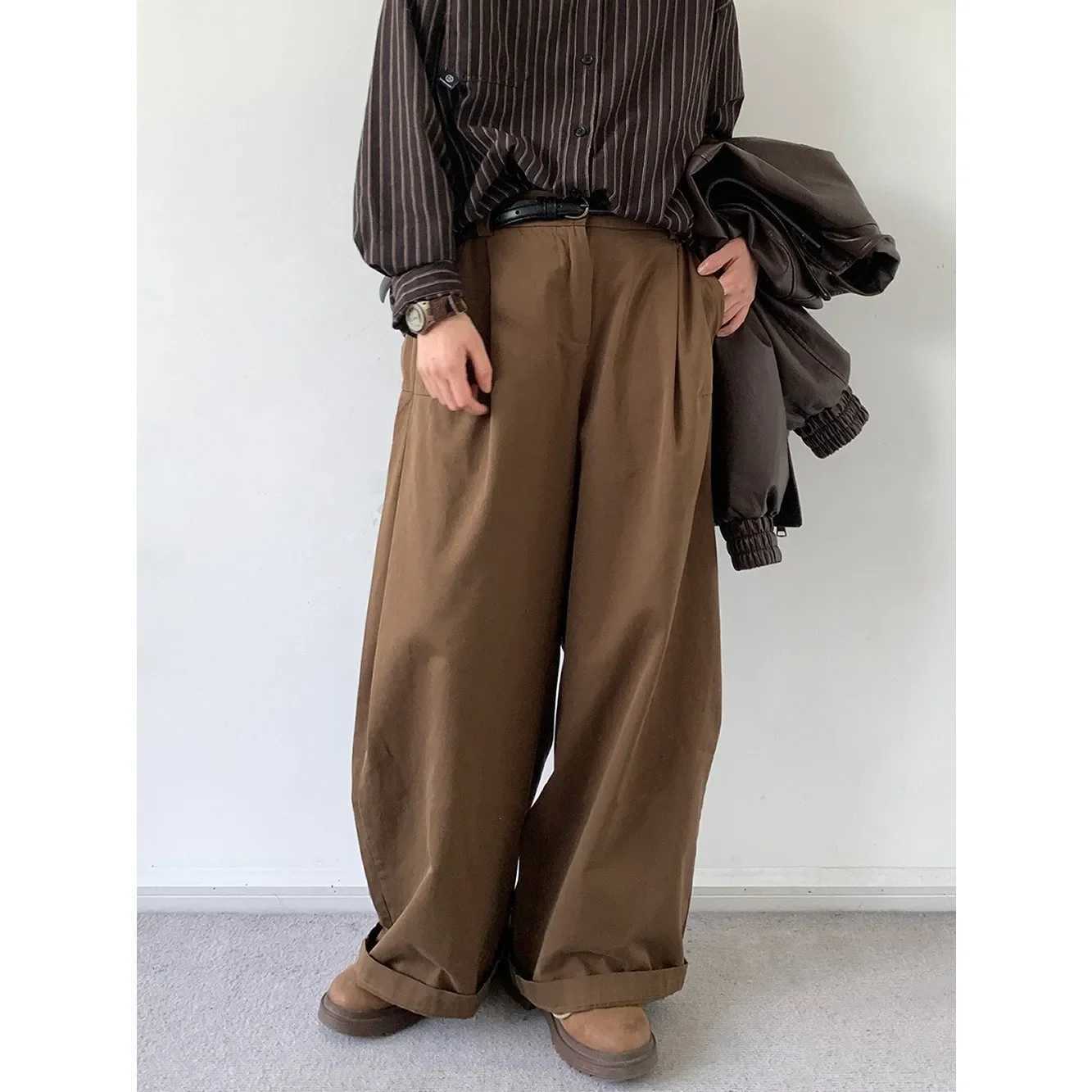 Japanese retro mens basic workwear mens spring and autumn loose casual pants Ins boyfriend styleXJ250412