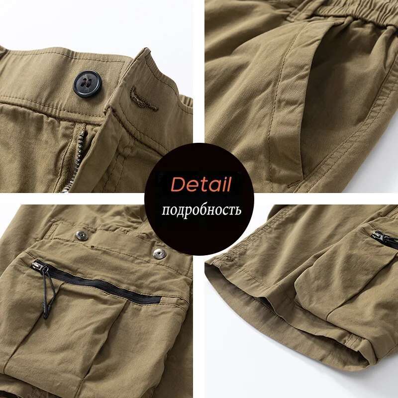 Summer Men Multi Pocket Cargo Casual Cotton Spring Mens Jogger Pants Fashion Beach Shorts Dropshipping LZLLTT