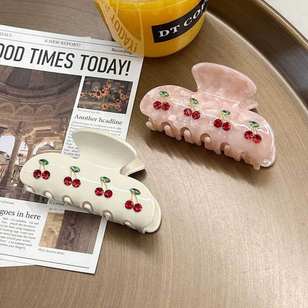Cherry sparkling diamond hair clip cute retro niche style hair clip fashionable hair clip Y2k accessories new Y2504012