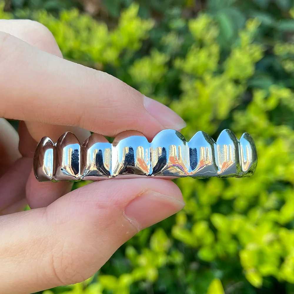Rachelz Hip Hop Classic Gloss Teeth Grilz Hat 8/8 Gold Silver Teeth Grills Mens Jewelry Halloween Gift W250412