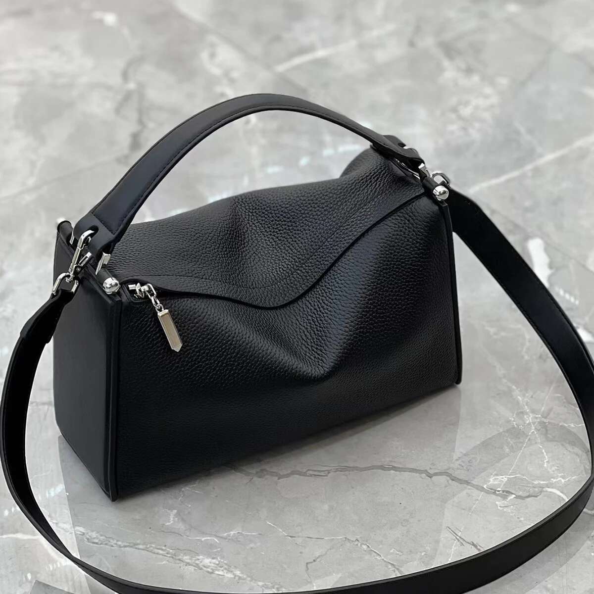 Fashion Large Capacity Lychee Genuine Leather Handbags For Women High Quality Cowhide Jade Pillow High-End Dinner Bag