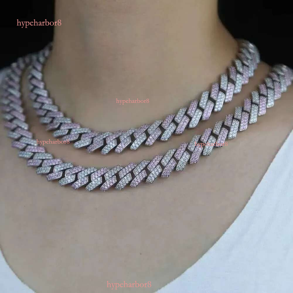 Iced Out Moissanite Chains Mens Hip Hop Jewelry Gold Necklace Bracelet Womens 20mm Miami Cuban k Chain