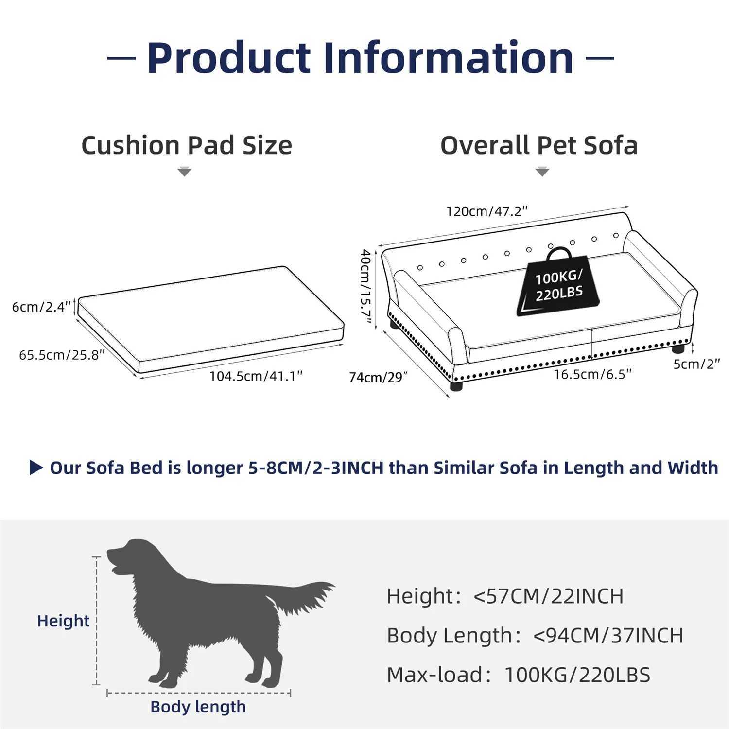 Bingo Paw Large Dog Sofa Bed Luxury Plush Elevator Giant Dog Sofa Bed Made of Velvet X250412
