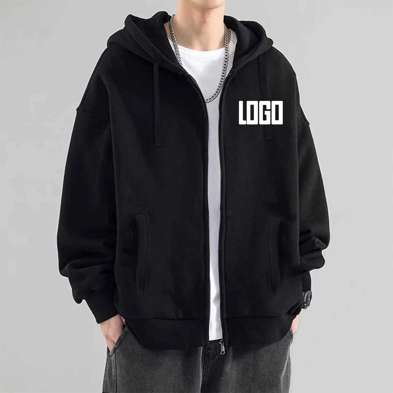 POD customization Customized printed 320G sportswear jacket team uniform DIY spring and autumn hooded cardigan custom casual loose guitar styT251112