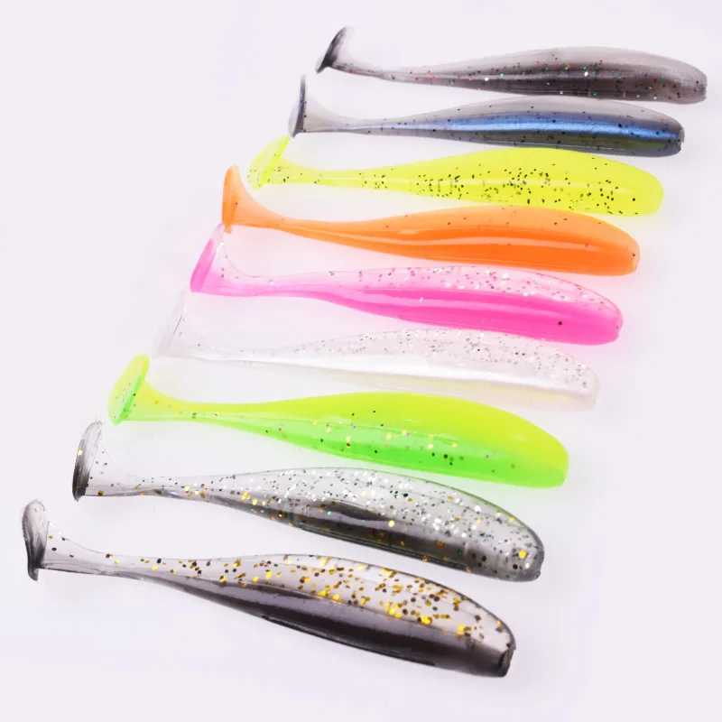 Proleurre Shad Worm Soft Bait 95mm 75mm 50mm T Tail Jigging Wobblers Fishing Lure Tackle Bass Pike Aritificial Silicone Swimbait Z250411