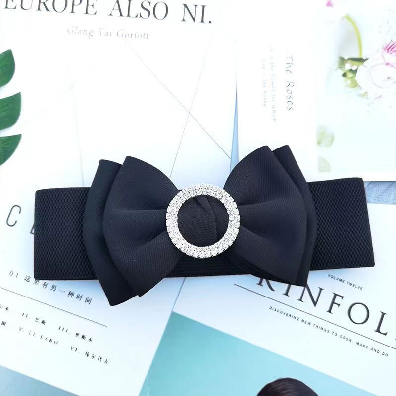New Fashion Versatile Bow Round Diamond Shirt Work Clothes Cover Elastic Women's Strap Waist Matching Skirt