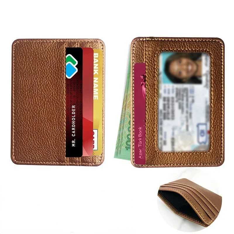 Ultra thin PU leather mini wallet ultra-thin bank card holder multiple card slots mens business mini ID card mens wallet holder Z250411