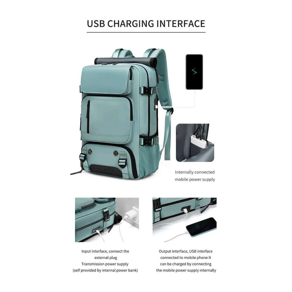 XOKY Large Boardable USB Charging Waterproof Outdoor Travel Backpack Independent Shoe Compartment 8102