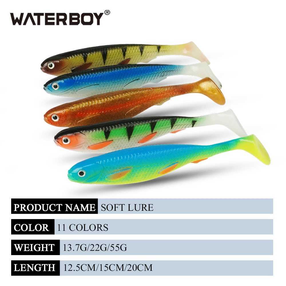 soft lure artificial bait big shads soft 12.5cm 13.7g 15cm 22g PVC material 20cm 55g T Tail Softbaitsfor sea bass perch zander Z250411
