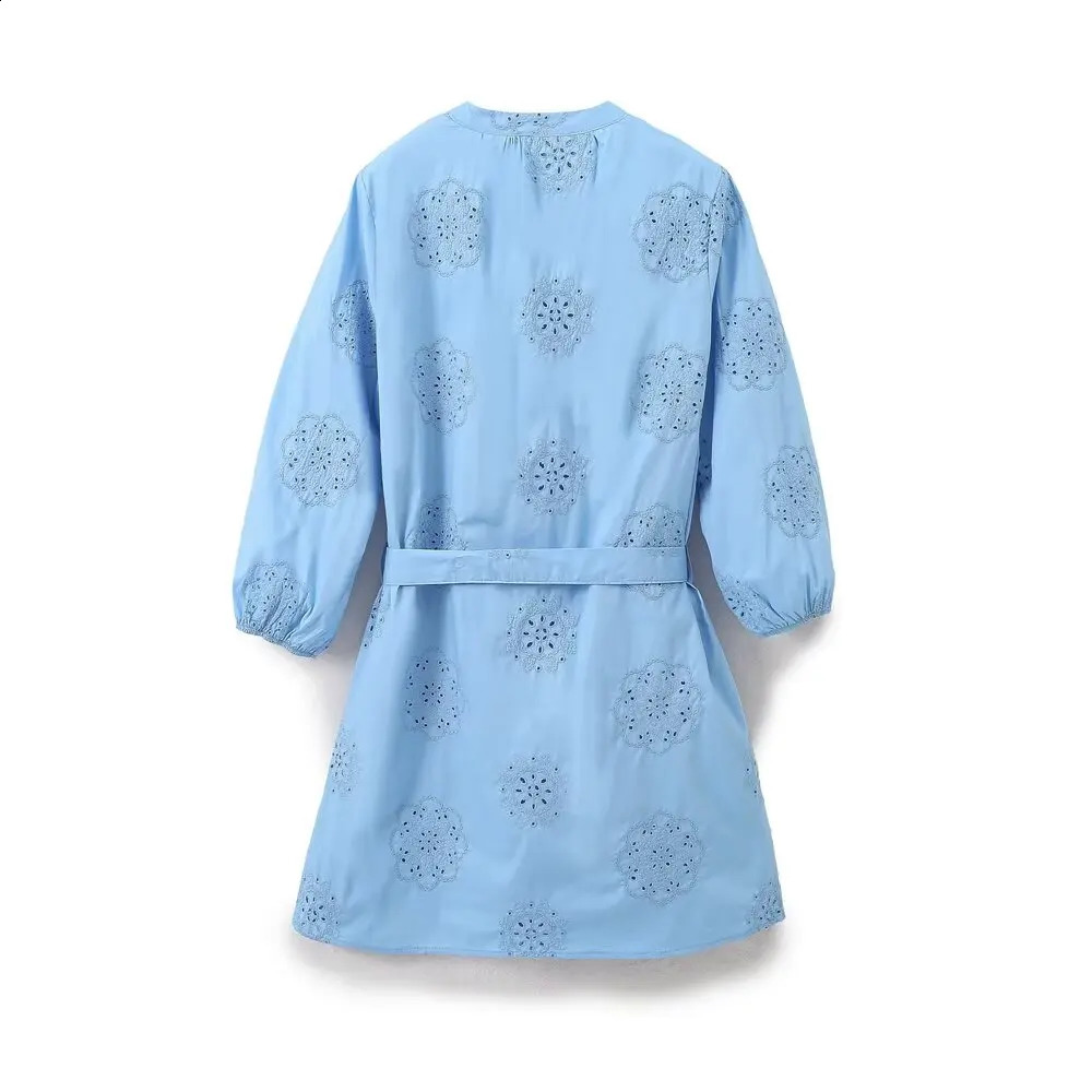 European and American style spring hollow embryo with long sleeved dress 250411