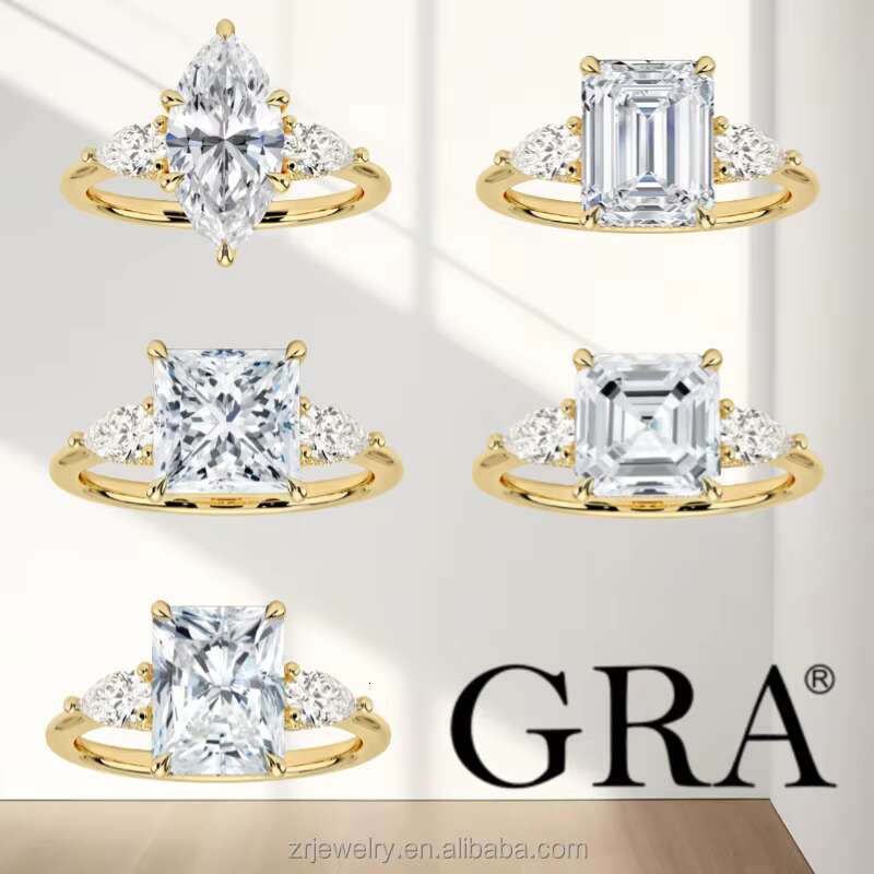 18k Gold Ladies Jewelry Vvs D Moissnite Diamond Wedding Engagement Mens Women Moissanite Ring