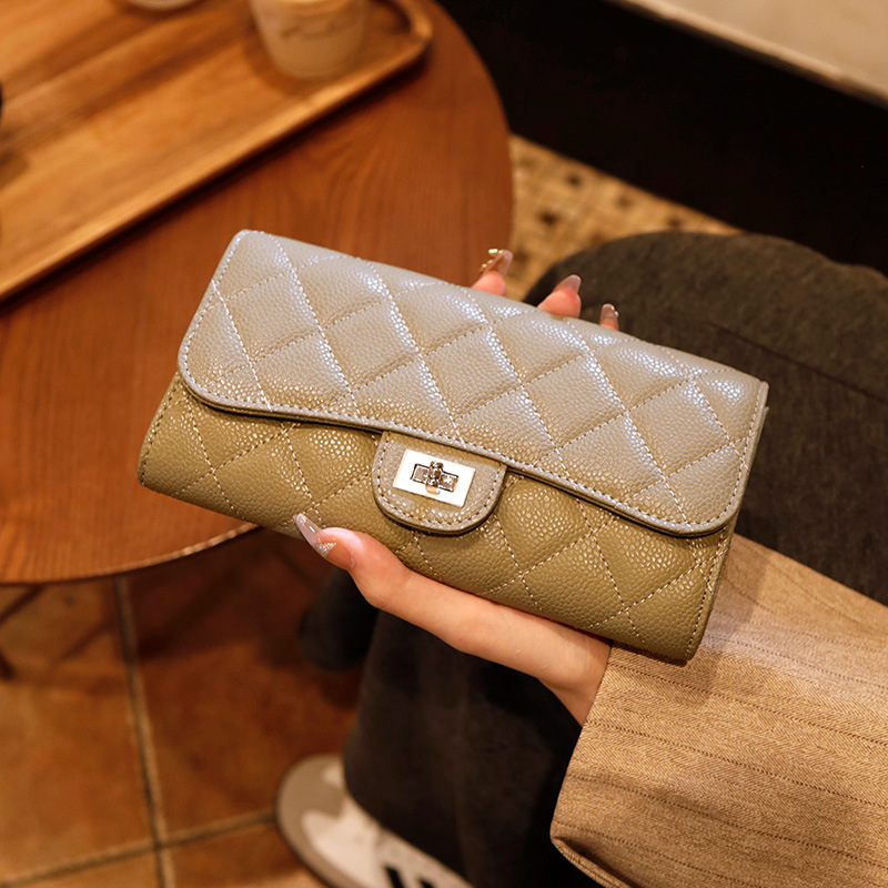 Genuine leather long women's wallet new style crossbody small bag chain bag cowhide wallet with multiple card slots