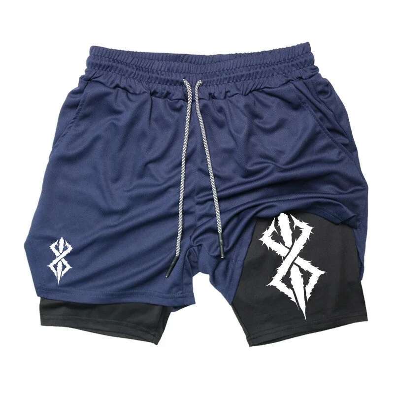 2025 Men's 2-in-1 fiess sports Running performance Summer quick drying breathable basketball casual shorts