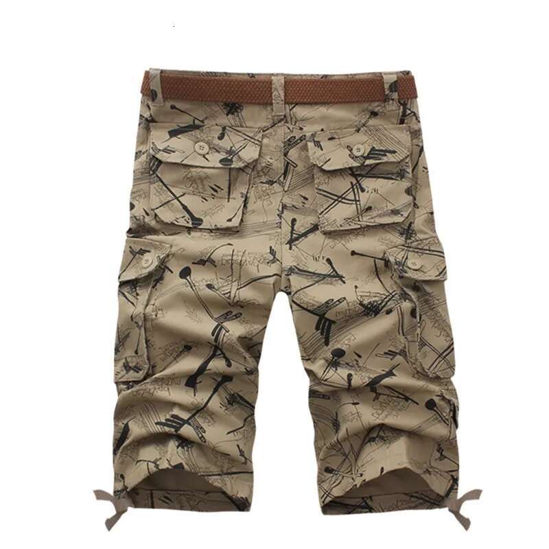 Summner Cotton Cargo Men Camouflage Camo Hot Breeches Baggy Multi-Pocket Casual Loose Army Military Work Shorts Size 44