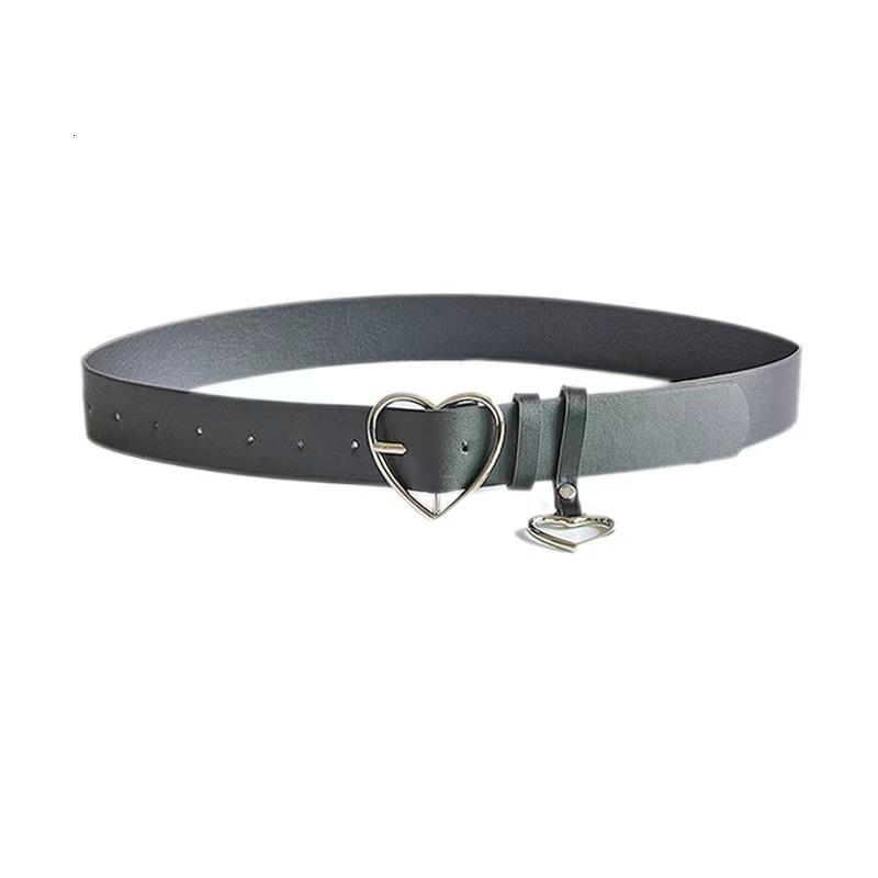 Needle Buckle Girl Haruku Fashion Jeans with Cute Waist, Love Belt, Simple and Versatile Heart Shaped