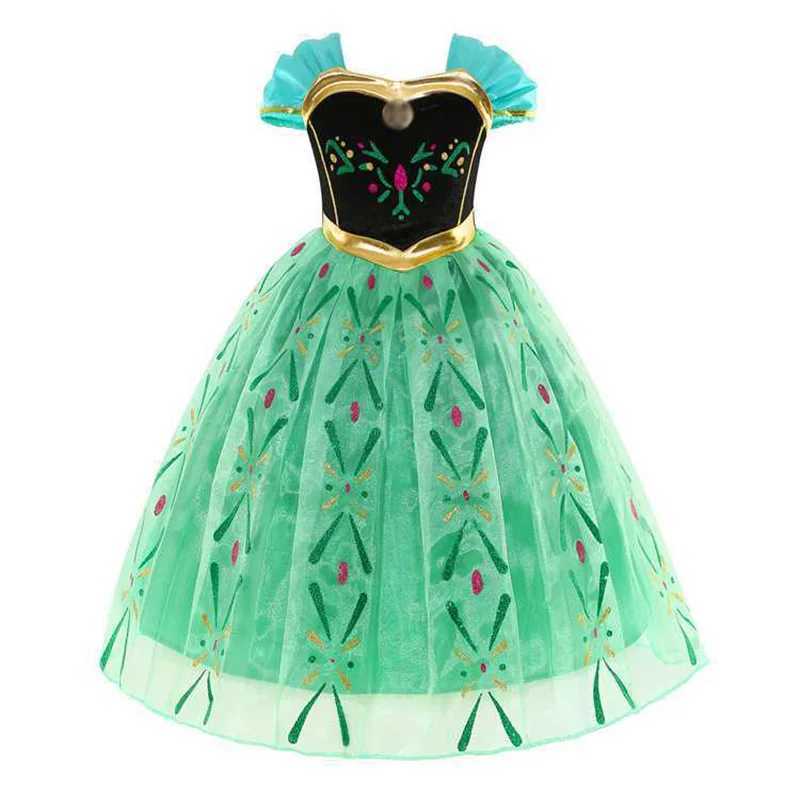 Disney Disney Frozen Dress Girl Green Fancy Birthday Party Dress Childrens Role Play Anna Princess Dress Carnival Party Childrens DressXJ250411