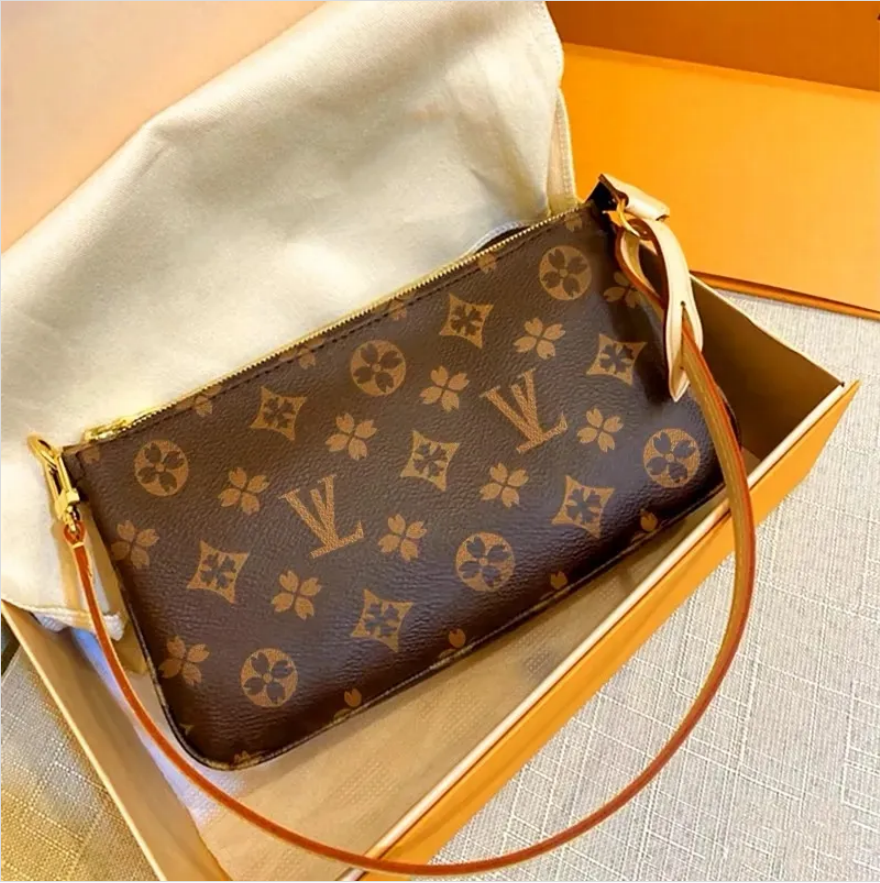 New liv pochette Underarm bags fashion brand designer bag tote bag Genuine leather design chain crossbody package clutch handbag evening bags wallet purse