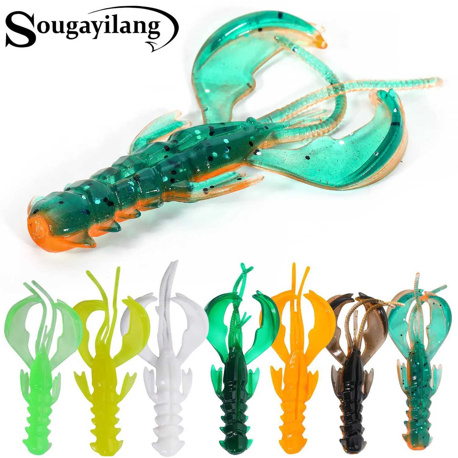 Sougayilang Crazy Soft Lures 60mm 5pc/10pc/20pc Soft Lure Fishing Lures Shrimp Lobster Soft Plastic Fishing Lures Fishing Tools Z250411
