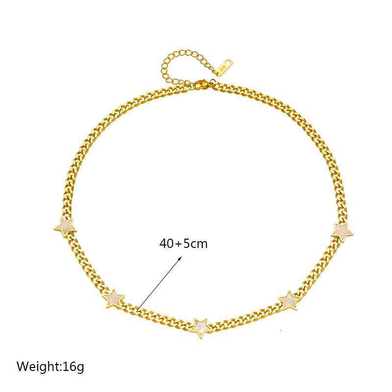 DIEYURO 316L Stainless Steel Pentagram Star Pendant Necklace For Women New Trend Girls Thick Chain Choker Jewelry Birthday Gifts