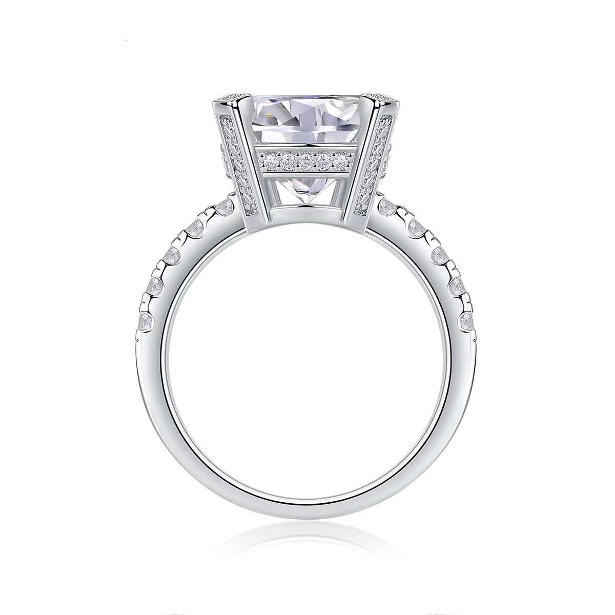De 5CT Moissanite Wedding Ring D Color Full Moissanite Bands 5ct 925 Silver VVS1 Moissanite Women Ring with Certificate