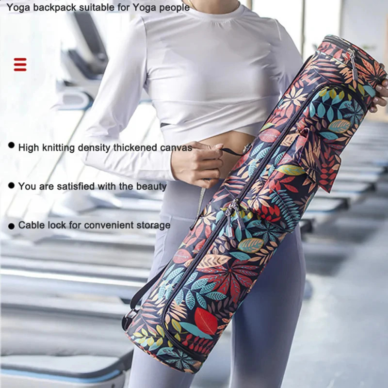 Printed Yoga Bag Exercise Mat Bag Yoga Pilates Mat Backpack Fitness Dance Gym Mat Cover Exercise Backpack 250407