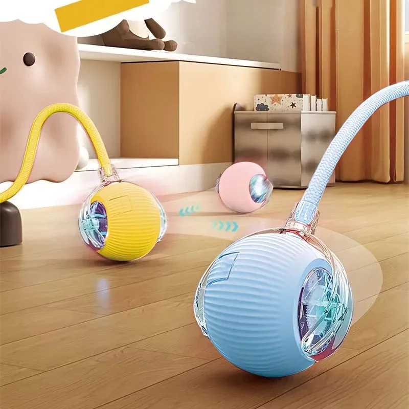 Cat interactive ball toy automatic rolling ball artificial tail rechargeable intelligent pet electric toy dog training simulation mouse Y250412
