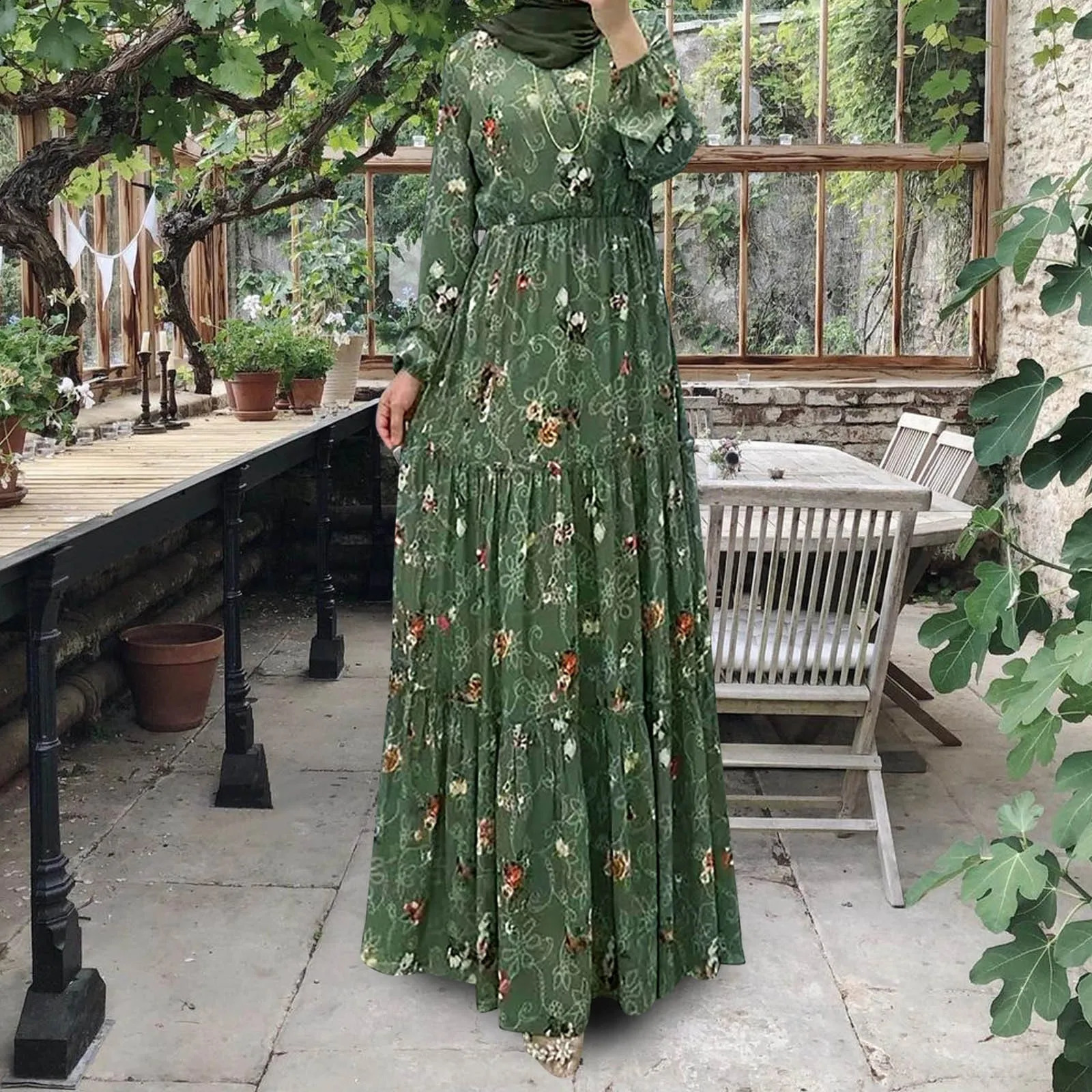 Eid al Fitr Muslim Dress Female Abaya Jalabiya Turtle Neck Flower Printed Belt Dubai Kaftan Robe Vestidos Ramadan Abayas 250411