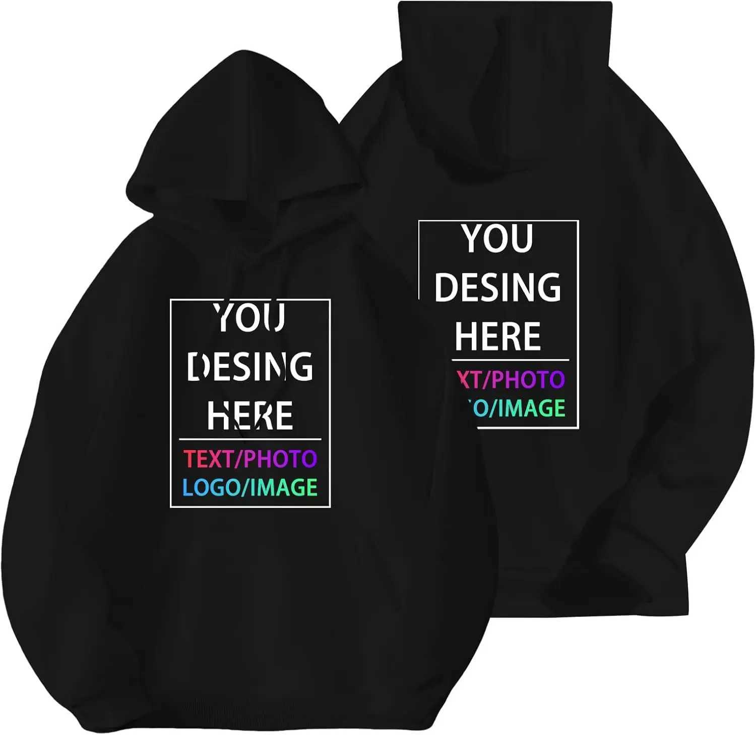 POD customization Custom Hoodie Custom Hoodies for Men and Women Design Your Own Customized Add Your Text Photo Hoodies Adjustable Drawstring TopsT251