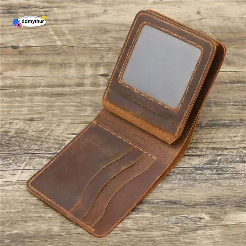 Personalized Best Genuine Mens with Coin Pocket Minimalist Engraved Bi Fold Pure Leather Wallet for Men ddmythur