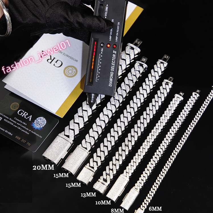 Yu Ying Hip Hop Design Silver Bracelet Collection GRA VVS Moissanite Diamond Man/women Hiphop Jewelry