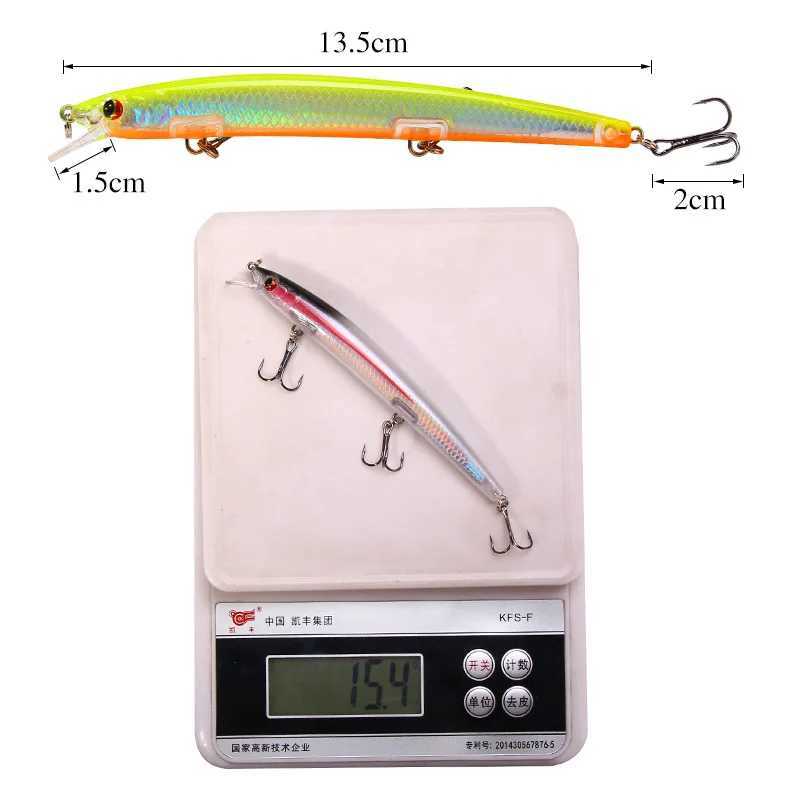 1pc New Big Laser Minnow Fishing Lures 13.5cm15g Fishing Hard Bait Crank Baits Isca Artificiais Pesca Sea Wobbler Swimming Baits Z250411