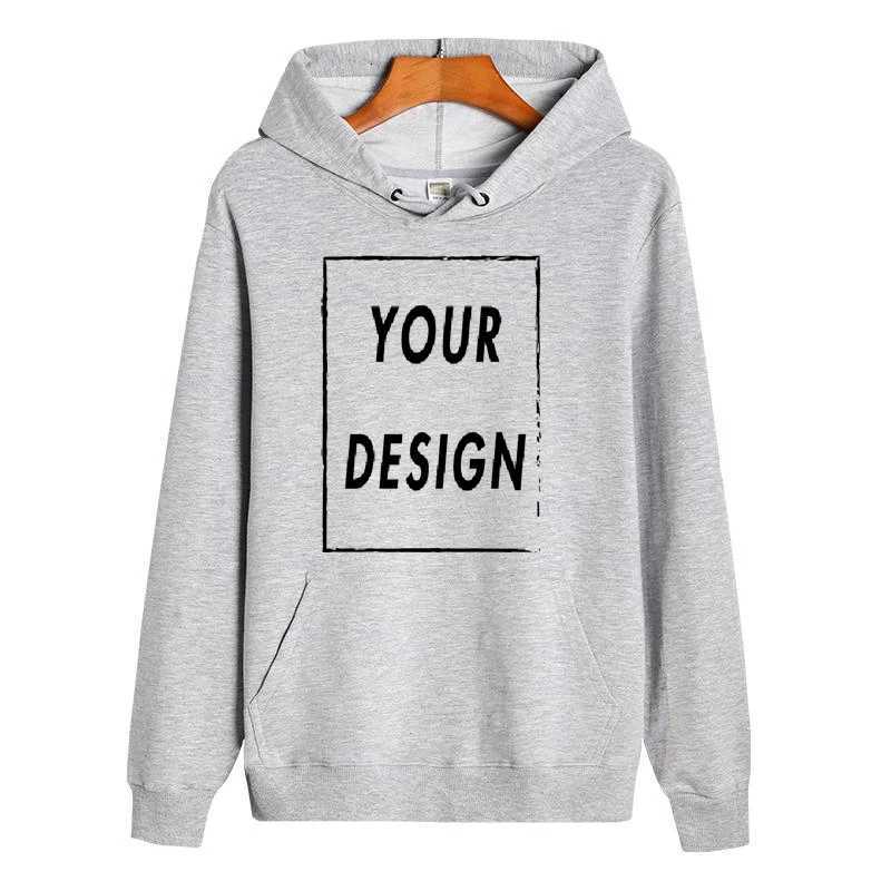 POD customization 300g pure cotton hoodie custom design personalized long sleeved new mens and womens universal large casual sports sweatT251112