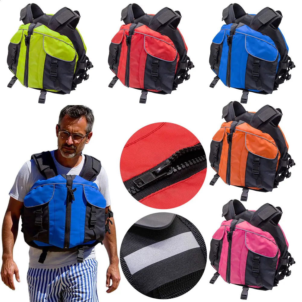 Portable Swim Jacket Reflective Swimming Life Vest Water Sports Safety Vest for Snorkeling Swimming Kayaking Boating 250411