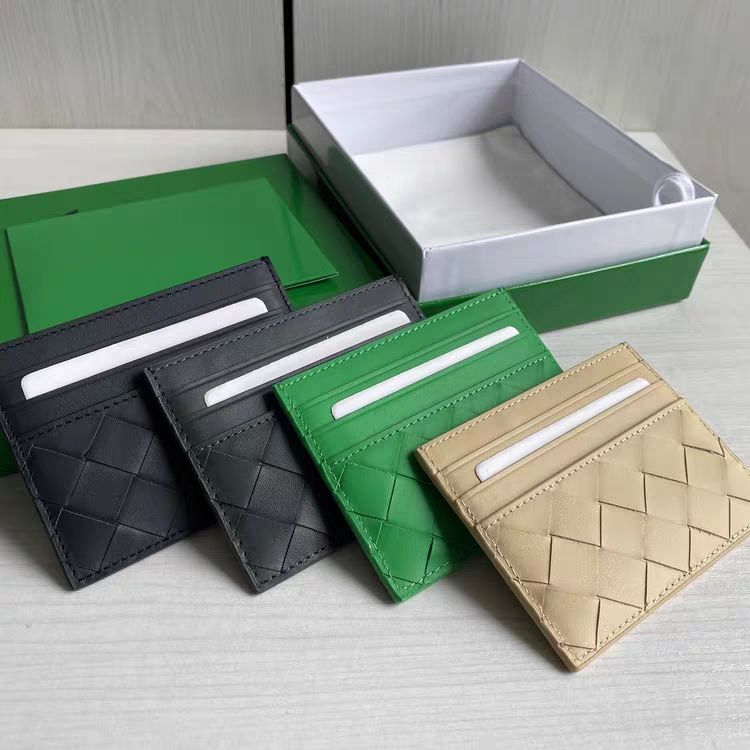 luxury card holder designer card holders top quality genuine leather mini wallet woven designers purses Korean Version men women thin Credit card wallet