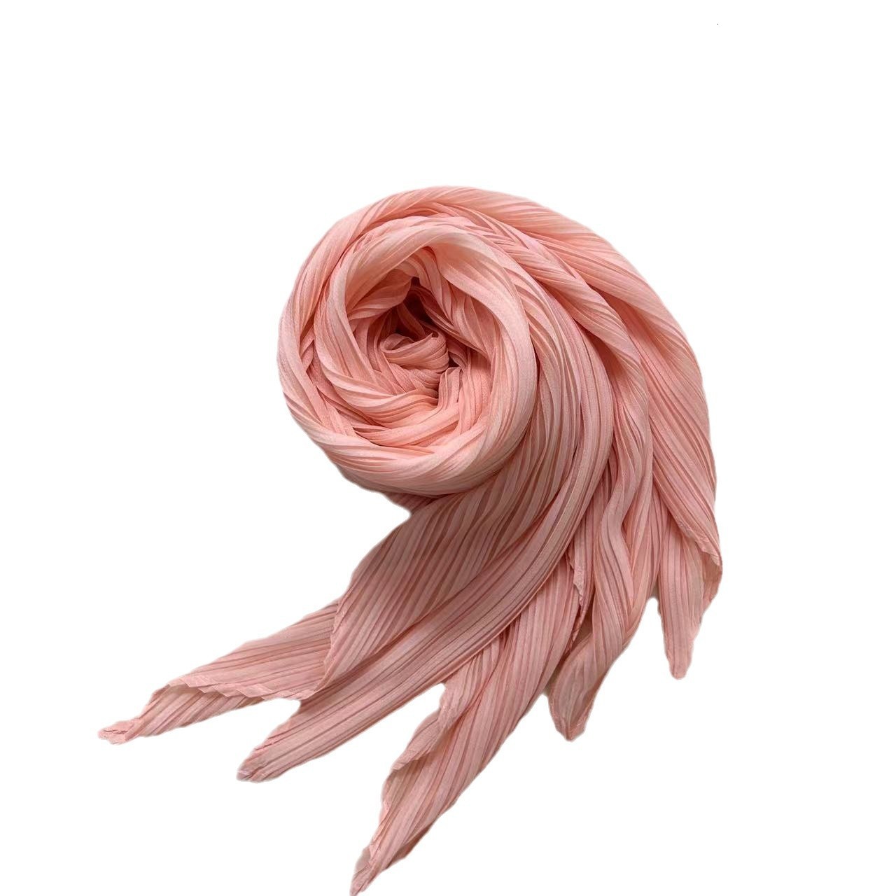 Miyake Pleated Women Scarf Shawl Fabric Korean Fashion Thin Sunscreen Scarf Foulard Femme Luxe Marque Hijabs for Woman 250704