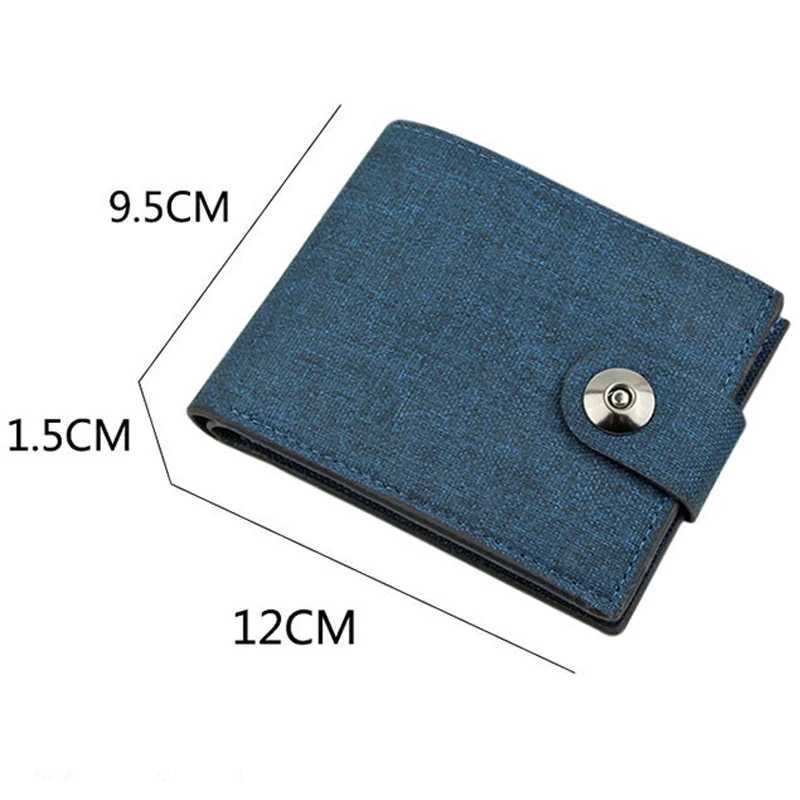 Canvas Mens Wallet Black/Blue/Grey/Grey Card Clip Wallet Mens Money Bag ID/Photo/Bank Card Clip Short Wallet Card Box Z250411