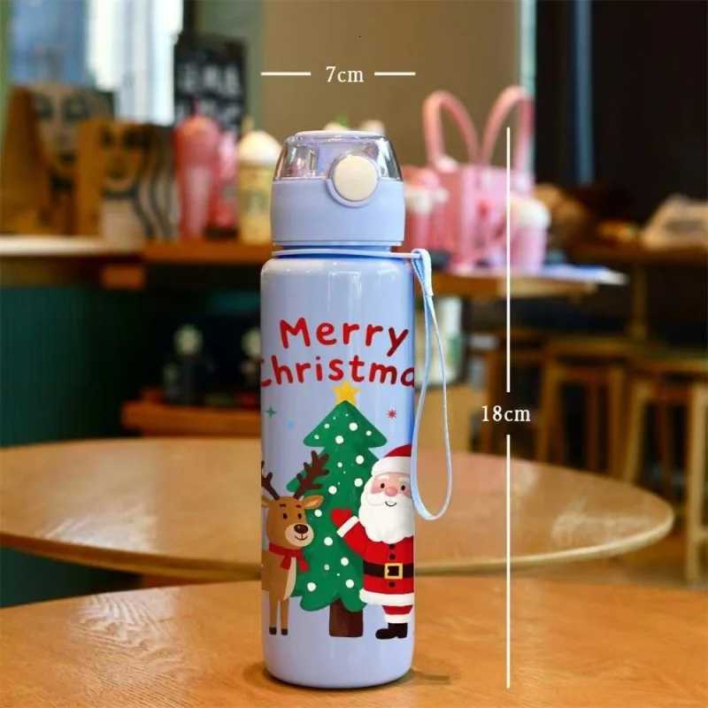 Christmas 3D Printed 700ml Christmas Water Bottle with Cute Santa Reindeer Design Cartoon Cute High Appearance Plastic Water Cup Y251112