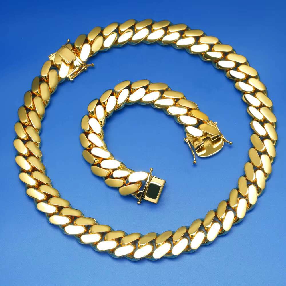 Wholesale Choker 18k Gold Custom Gold Cuban Link Chain 24k Gold Cuban Miami Chain 20mm Miami Cuban Chain Necklace