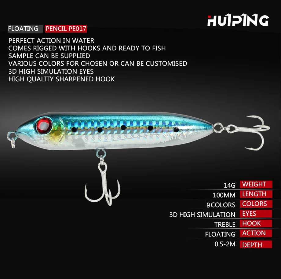 Pencil Fishing Bait Bionic Hard Bait 9.6cm12.2g Water Surface Bait Warped Perch Water Surface Floating lure pesca Z250411