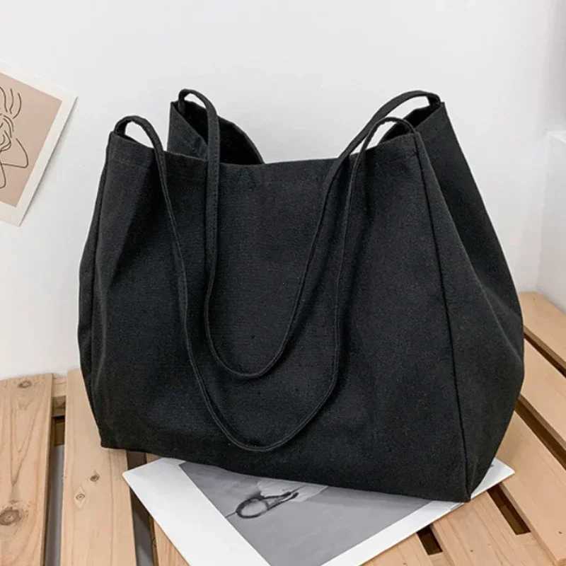 Casual Large Capacity Canvas Shopper Totes High Quality Eco Reusable Grocery Handbag for Women Travel Shoulder Bags Daily PouchC250412