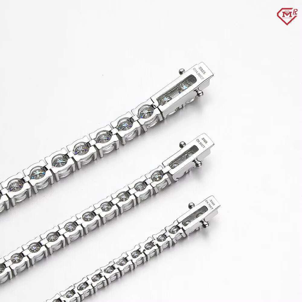 5mm Fine Moissanite Tennis Chain 925 Silver Bracelets Iced Out VVS Men Moissanite Tennis Bracelets