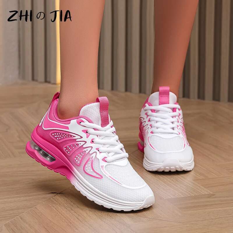 2025 Summer New Air Cushion Women's Mesh Designer Fashion Breathable Shoes Outdoor Running Shoes Casual Sports Shoes