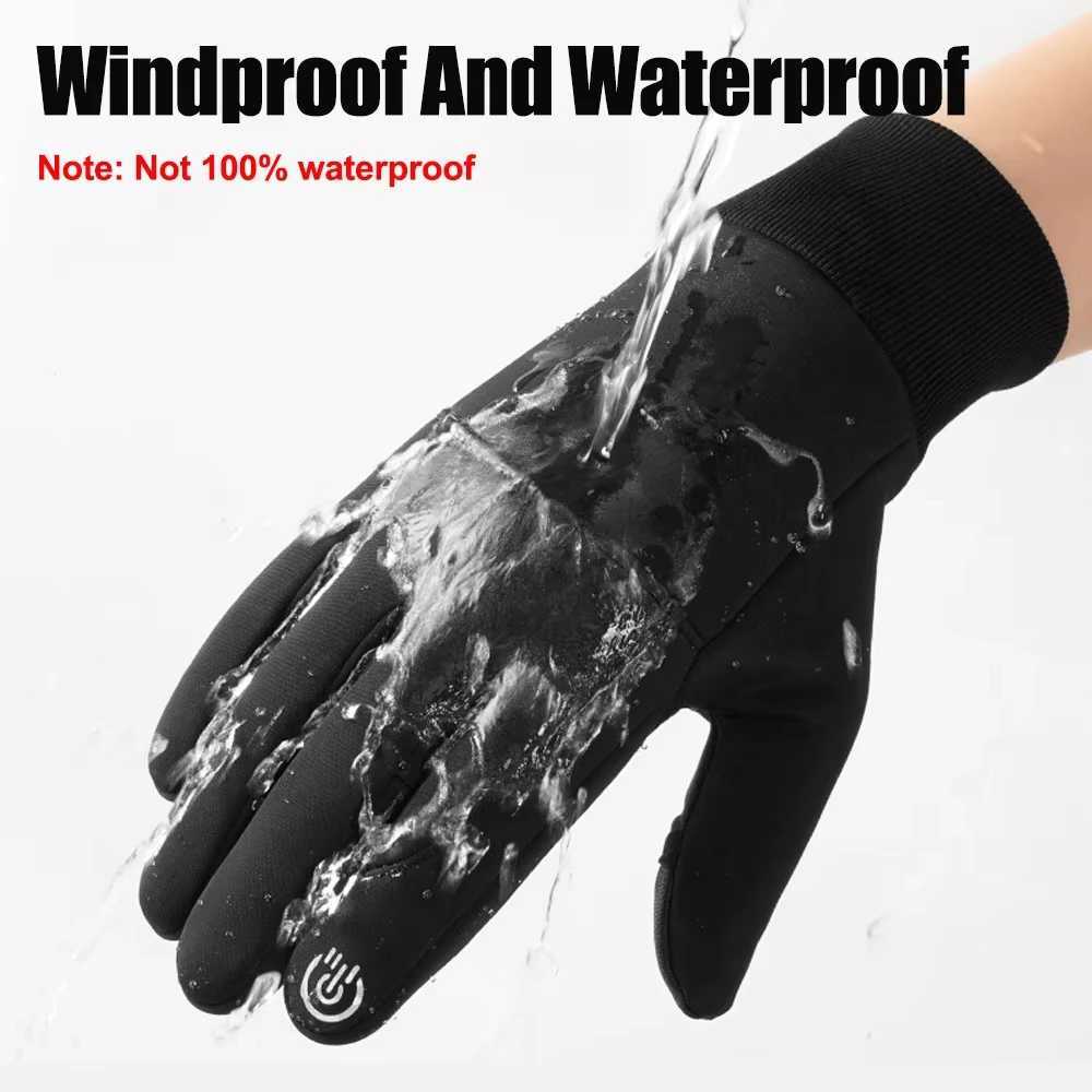 Winter Flip Open Two Finger Gloves Men Women Warm Touch Screen Gloves Outdoor Windproof Waterproof Cycling Skiing Fishing GlovesW251112