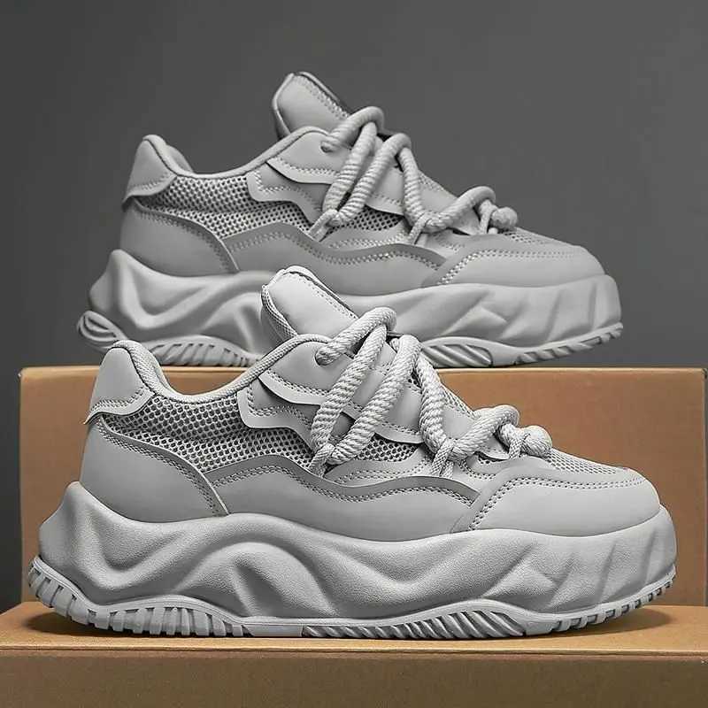 2024 Casual Breathable Bread Mesh Cfortable and Non-Slip Running Platform Increased by Sports White Shoes Men Z250411