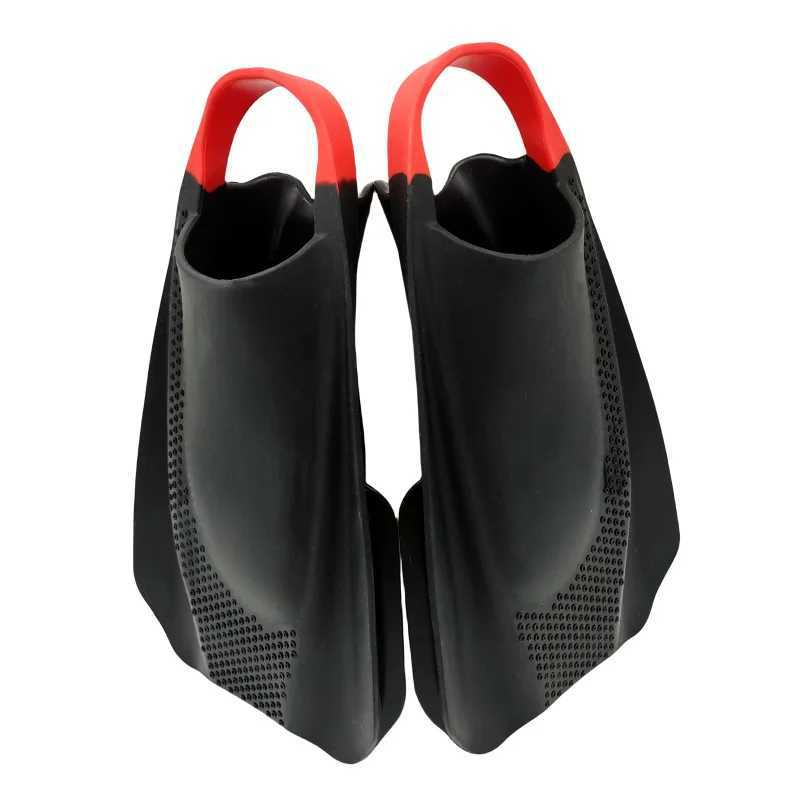High quality silicone swimming diving flip cover adult freestyle assisted training dual fin inflatable sleeve short flip coverY250412