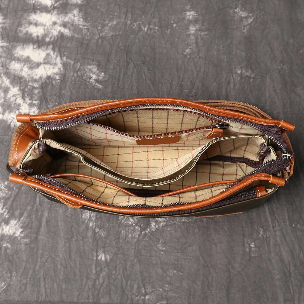 LUOKIR Unisex Leather Shoulder Bag, Top Layer Cowhide Crossbody Backpack, Trendy Pairing With Commuter Mailman Bag