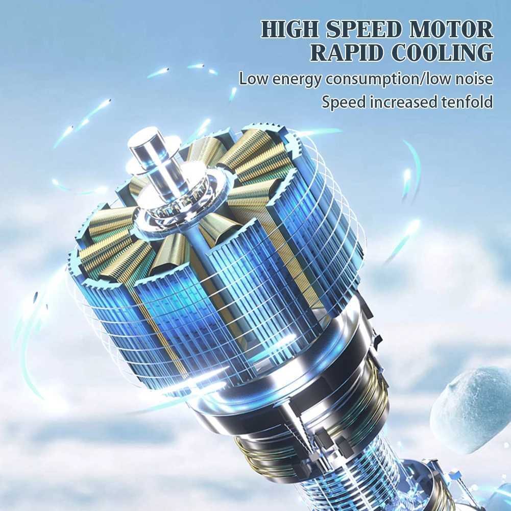 100 Turbos Cooling Ice Sensing Fan Super Mini Turbos Speed Fan USB Powered Digital Display for Outdoor Camping Travel X250412
